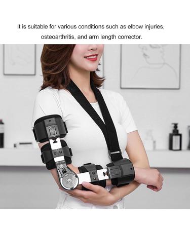 Hinged Elbow Brace with Strap Sling - Aluminium Alloy Support for Right Arm Injury Recovery | Post Op Elbow Stabilizer - Buy Online on GoSupps.com