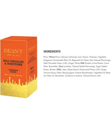 Dean's Flavoured Shortbread Rounds - Milk Chocolate & Honeycomb and Rhubarb & Custard (2 x 150 grams) - Buy Online on GoSupps.com