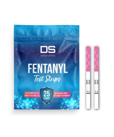 Fentanyl Test Strips 25 Pack Urinalysis Test Kit by Detect Strips at Home Drug Test Kit - Fentanyl Test Kit - Rapid Response Fentanyl Test Strips via Urine Testing