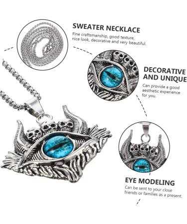 EXCEART Devil Eye Necklace Skull Necklace Ladies Men's Evil Eye Clavicle Chain Steampunk Necklace Women Clavicle Pendant Necklace Decor Stainless Steel Neck Chain Metal Man - Buy Online on GoSupps.com