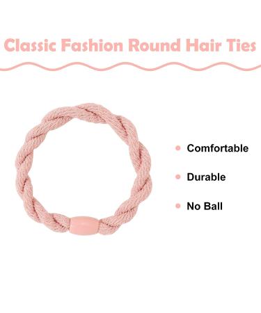 Thick Hair Ties - Ponytail Holders for Women Girls Men | 16Pcs Black Brown Beige Pink Hair Tie Bracelets - Buy Online on GoSupps.com