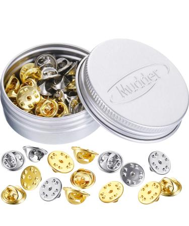 Brass Butterfly Clutch Badge Insignia Clutches Pin Backs Replacement (Gold  Silver  50 Pieces)