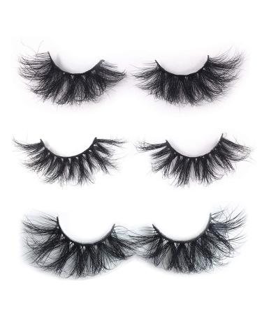 25mm 3D Mink Lashes 3 Styles Mink Eyelashes Fluffy Volume Long 25mm Mink Lashes Extension Ruairie