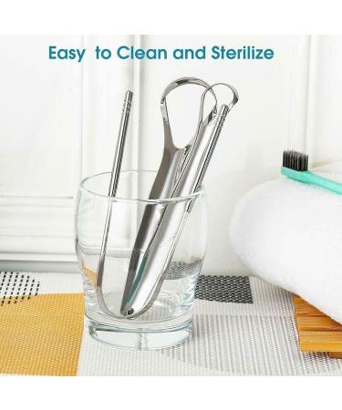 Sunfecili Portable Tongue Scraper Set - 3 Stainless Steel Cleaners for Adults | Easy-to-Use Oral Care Tools - Buy Online on GoSupps.com