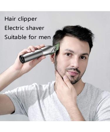 Greethga Hair Clipper Professional Hair Trimmer Rechargeable Men's Cordless Haircut Adjustable Ceramic Blade Clipper Silver - Buy Online on GoSupps.com