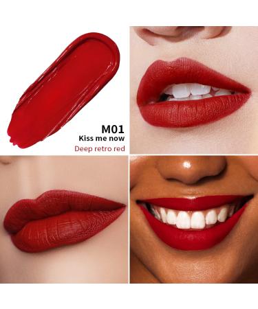 Oulac Matte Liquid Lipsticks Set - Long Lasting Waterproof Lip Stain with Vitamin E & Rose Oil - High Pigment Colors - Gluten Free & Vegan - 3PCS (M01+M03+M15) - Buy Online on GoSupps.com