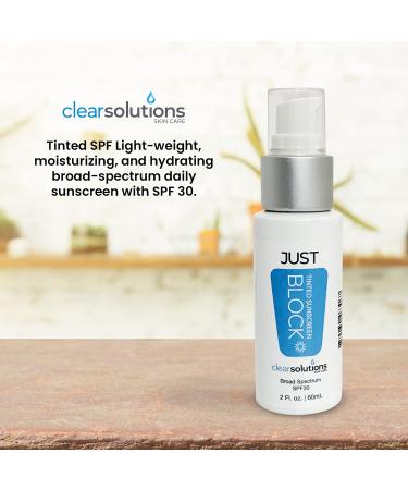 Clear Solutions Just Block Tinted Sunscreen SPF 30 - Lightweight Moisturizing Daily Sunblock - Buy Online on GoSupps.com