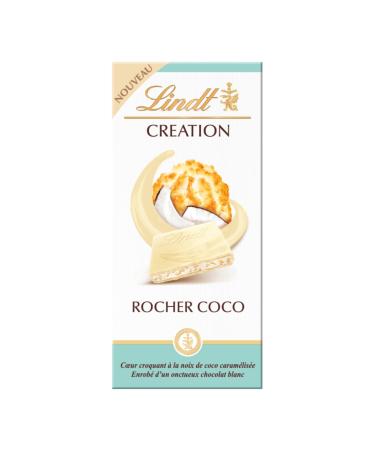 Lindt - Tablette CR ATION Blanc Rocher Coco - Chocolat Blanc 145g Rocher Coco 145g