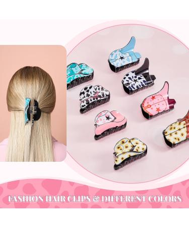 Tigeen 8 Pcs Western Cowboy Hair Claw Clips - Sunflower Leopard Star Shark Boot Hat Jaw Hair Clip Set for Women Girls - Buy Online on GoSupps.com