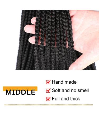 Goddess Box Braids Crochet Hair 18 Inch 7 Packs Prelooped Jumbo Braiding Hair for Black Women - 1B - Buy Online on GoSupps.com