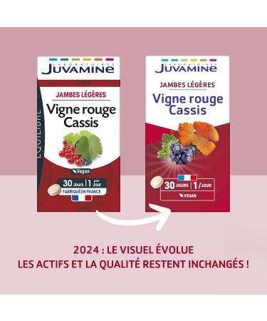 JUVAMINE - Light Legs - Red Blackcurrant Vine - Promotes Circulatory Well-Being - Action on the Venous System of the Legs - 30 days program - Made in France - Buy Online on GoSupps.com