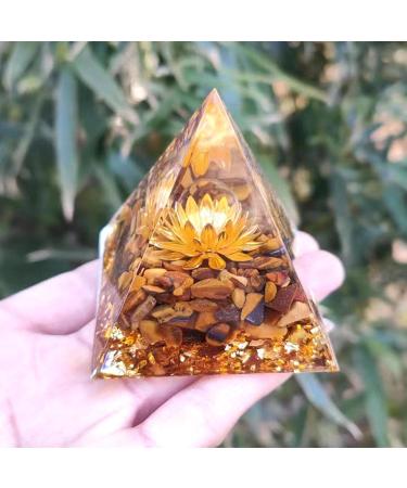 Orgonite Crystal Pyramid Crystals Tiger's Eye Reiki Orgonite Gemstones Protection Crystals Energy Gain Generator for Yoga Meditation Indoor Handmade Decor for Lencyh - Buy Online on GoSupps.com