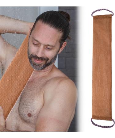 Back Washing Towel | Wash Cloths for Showering - Deep Cleansing Back Scrub Cloth for for Showering All Skin Types Mud Scrubbing Tool Brown - Buy Online on GoSupps.com