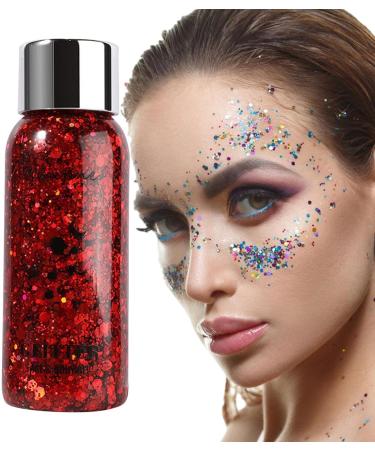  bellv Glitter Liquid Eyeshadow | Glitter Gel Mermaid Face - Waterproof Long Lasting Face & Hair - Holographic Cosmetic Accessory for Concert Festival Bellv - Buy Online on GoSupps.com