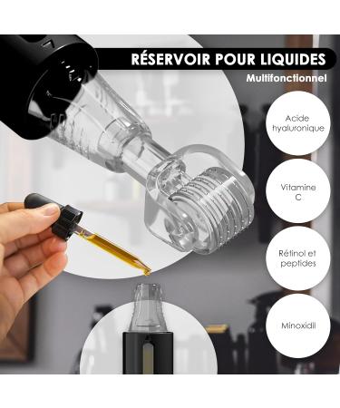 HAMINOS Derma roller 0.5mm with reservoir Micro needle roller for Hair Beard Skin and Lips Professional micro needles 140 titanium needles (Derma roller black 0.5mm) - Buy Online on GoSupps.com