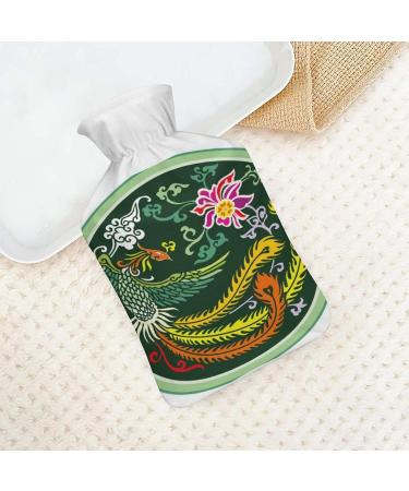 Flower Phoenix Hot Water Bottle with Plush Cover | Hand Warmer for Adults & Kids - 26.5x15.3cm | International Shipping Available - Buy Online on GoSupps.com