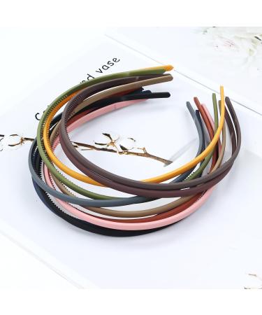 Dizila 10 Pieces 0.5cm/0.2" Solid Plain Blank Thin Matte Plastic Headbands with Teeth DIY Craft Sports Hair Bands Accessories for Women Men Girls Teens Kids - Buy Online on GoSupps.com