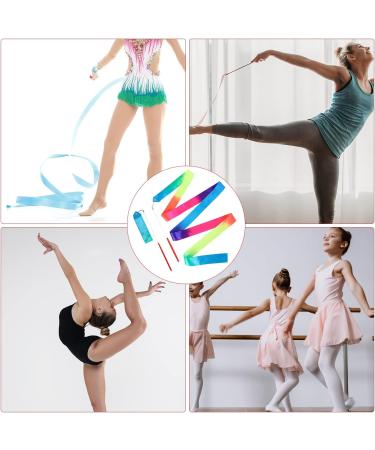 KINBOM 2pcs Dance Ribbons - 2m Gymnastics Ribbon Twirling Streamers for Kids - Rainbow Ribbon Dancer Wand Included - Buy Online on GoSupps.com