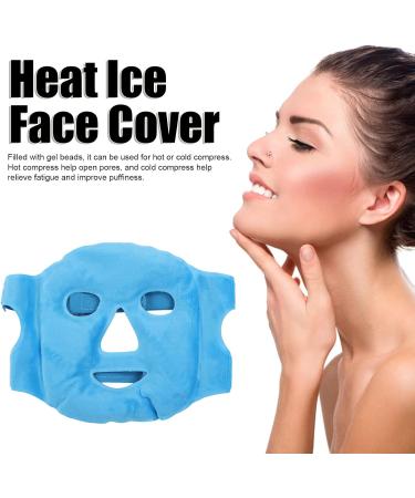 Facial Mask Sleeping Hot Cold Compress Gel Bead Face Cover Soft Swelling Stress Relief Heat Ice Pack Face Cover Dark Blue - Buy Online on GoSupps.com