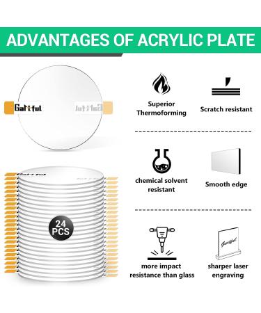 2 Inch Clear Acrylic Discs - 24 Pieces Round Plexiglass Sheets - Transparent Plastic Circles for Signs, Crafts, Painting - 2 Diameter, 1/25 Thick - Buy Online on GoSupps.com