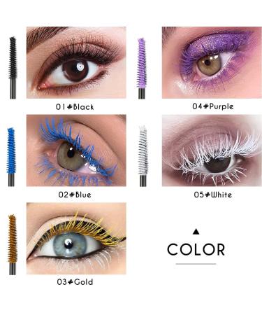 ASTARON Colored Mascara Set - Gold Mascara with Eyelash Curler | 5 Color Options | Lengthening, Defining, Volumizing | No Clumping | Lasting Eye Makeup for Party & Stage - Natural & Washable - Buy Online on GoSupps.com