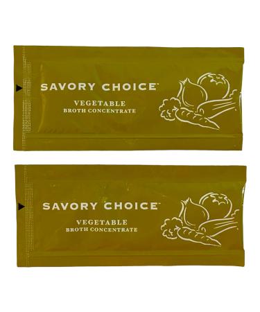 Savory Choice Reduced Sodium Vegetable Broth Concentrate, 50 Stick Packs (9.6g Each)