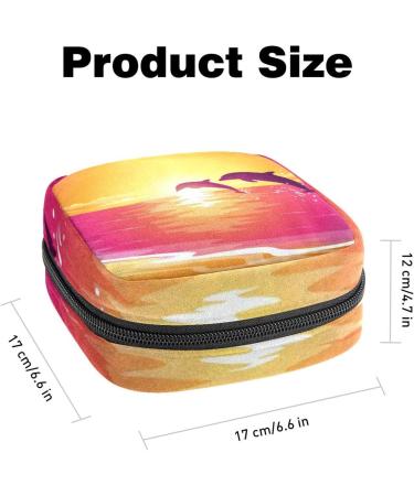 GIAPB Period Bag - Sanitary Napkin Storage & Travel Makeup Pouch - Beach Dolphin Color4315 - Buy Online on GoSupps.com