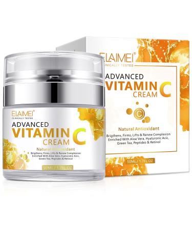 Vitamin C Face Cream  Daily Anti Aging Moisturizer Cream for Face  Reduce Appearance of Wrinkles  Fine Lines & Dark Circles  Intense Moisturizing  1.7 Fl Oz