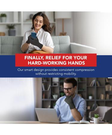 Doctor Developed Grey Arthritis Compression Gloves with Handbook - Joint Conditions, Raynauds Disease, Carpal Tunnel (S) - Buy Online on GoSupps.com
