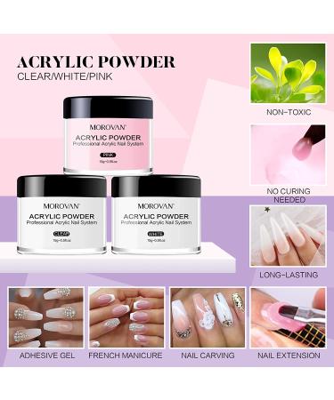 Morovan Glitter Acrylic Nail Kit - Professional Set for Nail Art Decoration and DIY Nail Extensions - Buy Online on GoSupps.com