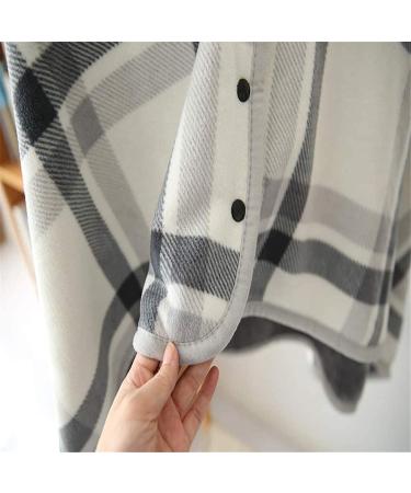 WOLWES Warm Wearable Blanket - Comfy Fleece Poncho with Buttons | Cozy Snuggle Throw Wrap Cape for Home & Office - Buy Online on GoSupps.com