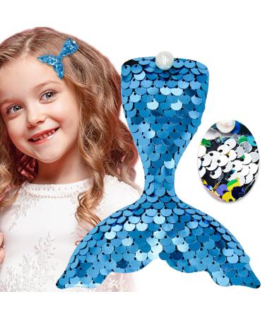 Colorful Handmade Mermaid Tail Hair Clip for Babies - Large Rainbow Sequins Hair Accessory (1 Pack Blue) - Buy Online on GoSupps.com
