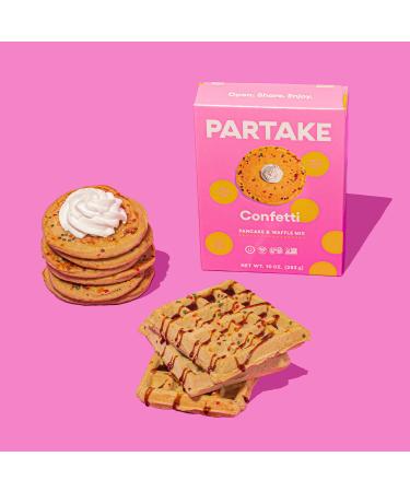 Partake Foods Confetti Pancake & Waffle Mix | Vegan, Gluten-Free, & Allergy-Friendly | Non-GMO, Kosher | Dairy, Nut, Egg, Wheat, Soy Free | 3 Pack - Buy Online on GoSupps.com