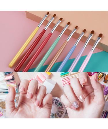 Lusofie 8Pcs Nail Clean Up Brush Set for Gel and Acrylic Nails - Oval Flat Brushes for Home and Salon Use - Buy Online on GoSupps.com