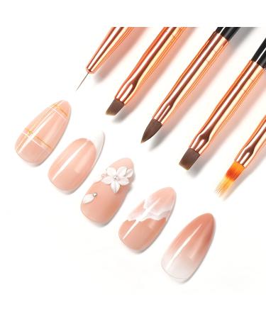 Bluesky 5-Part Gel Nail Art Brush Set - Fine Lace Angled & Tapered Brushes for Perfect Gel Manicure & Pedicure | International Shipping Available - Buy Online on GoSupps.com
