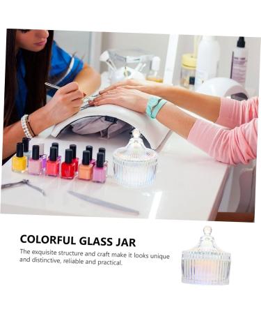 Ipetboom Manicure Cup with Lid Glass Manicure Cup Coffee Mug Holder Fruit Containers Mini Jars Clear Glass Mugs Glass with Lid Clear Jar Locker Nail Art Holding Jar European Style Snack Jar - Buy Online on GoSupps.com