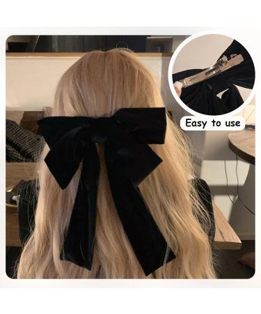 1 Large Bow Hair Clip 2 Black Hair Ties Bow Hair Accessories Black Hair Bow Hair Accessories For Women Black Hair Bows Bow Clips For Girls - Buy Online on GoSupps.com