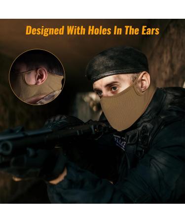 Qavctw Tactical Shooting Mask - Foldable Silicone Airsoft Mask for Outdoor Sports | Breathable Half Face Mask for Paintball Hunting Riding & Climbing - Buy Online on GoSupps.com