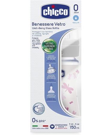 Chicco Baby Bottle Glass Wellness - 150ml Silicone, 0Mesi | Shop Now - Buy Online on GoSupps.com