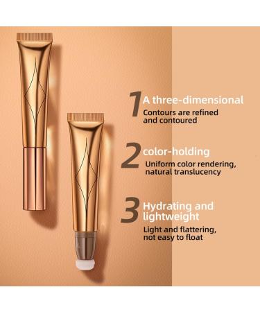 Novobey 3-in-1 Beauty Wand: Highlighter, Blush & Contour Stick (Grey Brown) | Long Lasting Matte Finish | Lightweight Cream Formula - Buy Online on GoSupps.com