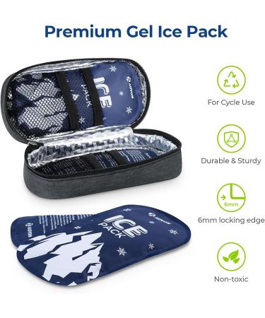 AUVON Insulin Cooler Travel Case Ice Packs - Reusable 180G Gel, 8-10h Cooling, Cold & Hot Therapy, Pain Relief - 2 Packs - Buy Online on GoSupps.com