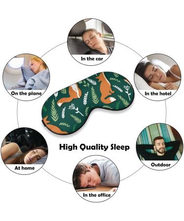 Foxes and Flowers Sleep Mask Eye Cover - Adjustable Strap, Blocks Light for Night Travel - Men and Women - Buy Online on GoSupps.com