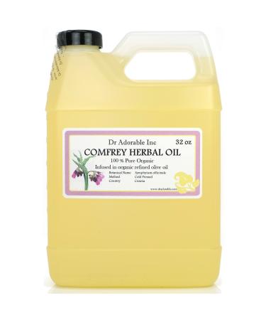 Dr Adorable - 32 oz - Comfrey Herbal Oil - Infused 100% Pure Natural Organic 32 Fl Oz (Pack of 1)