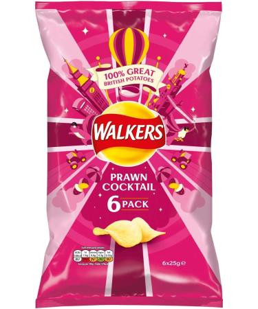  Walkers Walkers Crisps - Shrimp Cocktail (6 x 25 g) - Buy Online on GoSupps.com