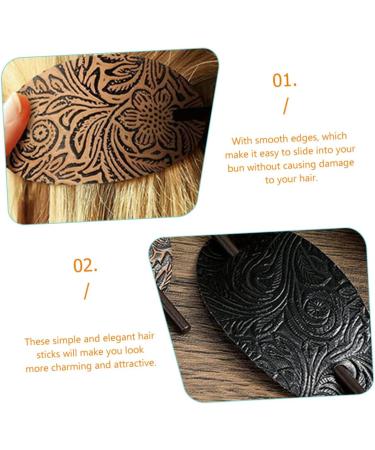 FRCOLOR Womens Hair Clips Hairpin stick ponytail holder barrettes for women bun holder clips for girls clips simple stick Miss Classical leather Hair Stick Pin - Buy Online on GoSupps.com