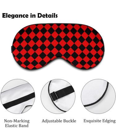 Red and Black Checkered Sleep Mask for Women | Adjustable Eye Shades & Elastic Strap International Shipping Available - Buy Online on GoSupps.com