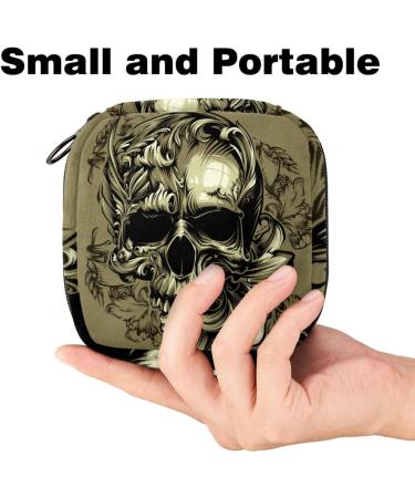 Retro Skeleton Storage Bag for Women's Menstrual Essentials Large Zippered Pocket for Cups Pads & Tampons | Multicolored Design - Buy Online on GoSupps.com