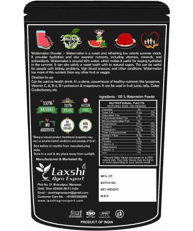 Harsha Watermelon Powder | All Natural & Spray-Dried | Dry No Added Sugars and Preservative - 200 GM - Buy Online on GoSupps.com