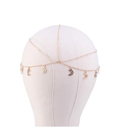 Beaupretty Head Chains Jewelry Moon Head Forehead Chain Jewelry Boho Headpiece Chain Festival Hair Headband