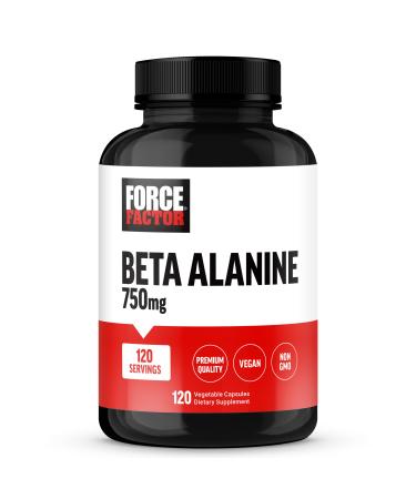Force Factor Beta Alanine Capsules Beta-Alanine Endurance Supplement to Boost Performance & Reduce Fatigue Clinical Dose Premium Quality Vegan Non-GMO 120 Capsules